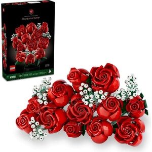 LEGO Icons Red and White Rose Bouquet